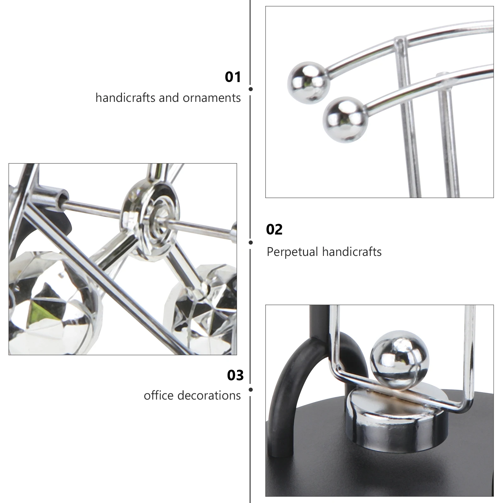 

Perpetual Motion Device Ornament Desktop Science Toy Metal Physics Machine Corrosion Resistant High Home