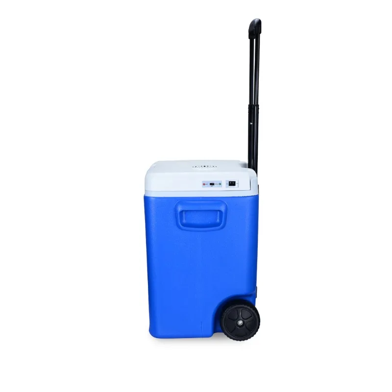 Portable Mini Fridge with Telescopic Handle, Button Control & Wheels, Hot & Cold Cooling, Smart Car Refrigerator