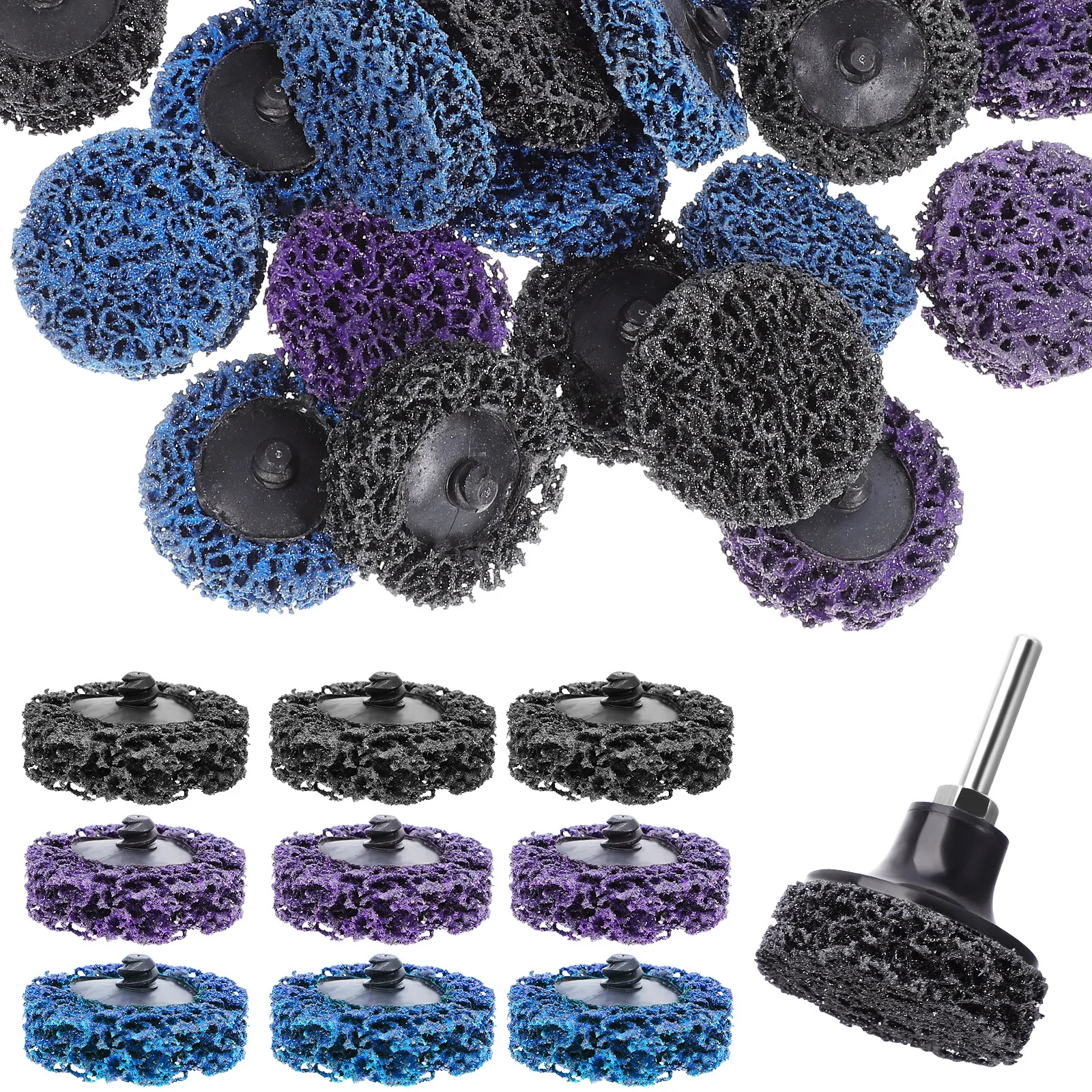 1Set Alat Abrasif Serat Nilon Strip Disc Penghilang Cat Efisien untuk Penggiling Sudut Perawatan Otomotif Pertukangan Kayu