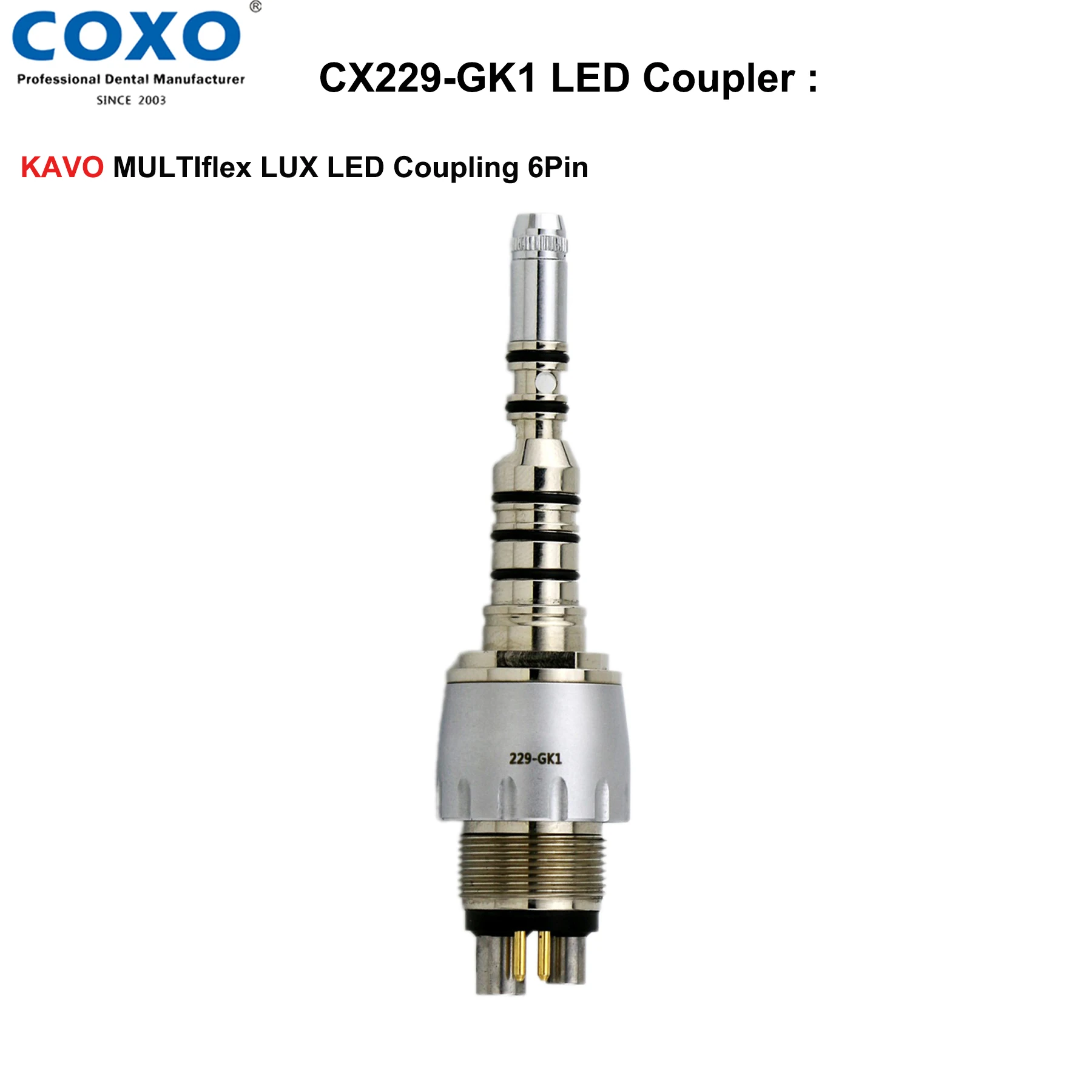 Dental Tools Dentist 6 Hole Fiber Optic LED Coupler 2/4/6 Pin Quick Coupling Fit KAVO NSK W&H QD-J Type Quick Coupling