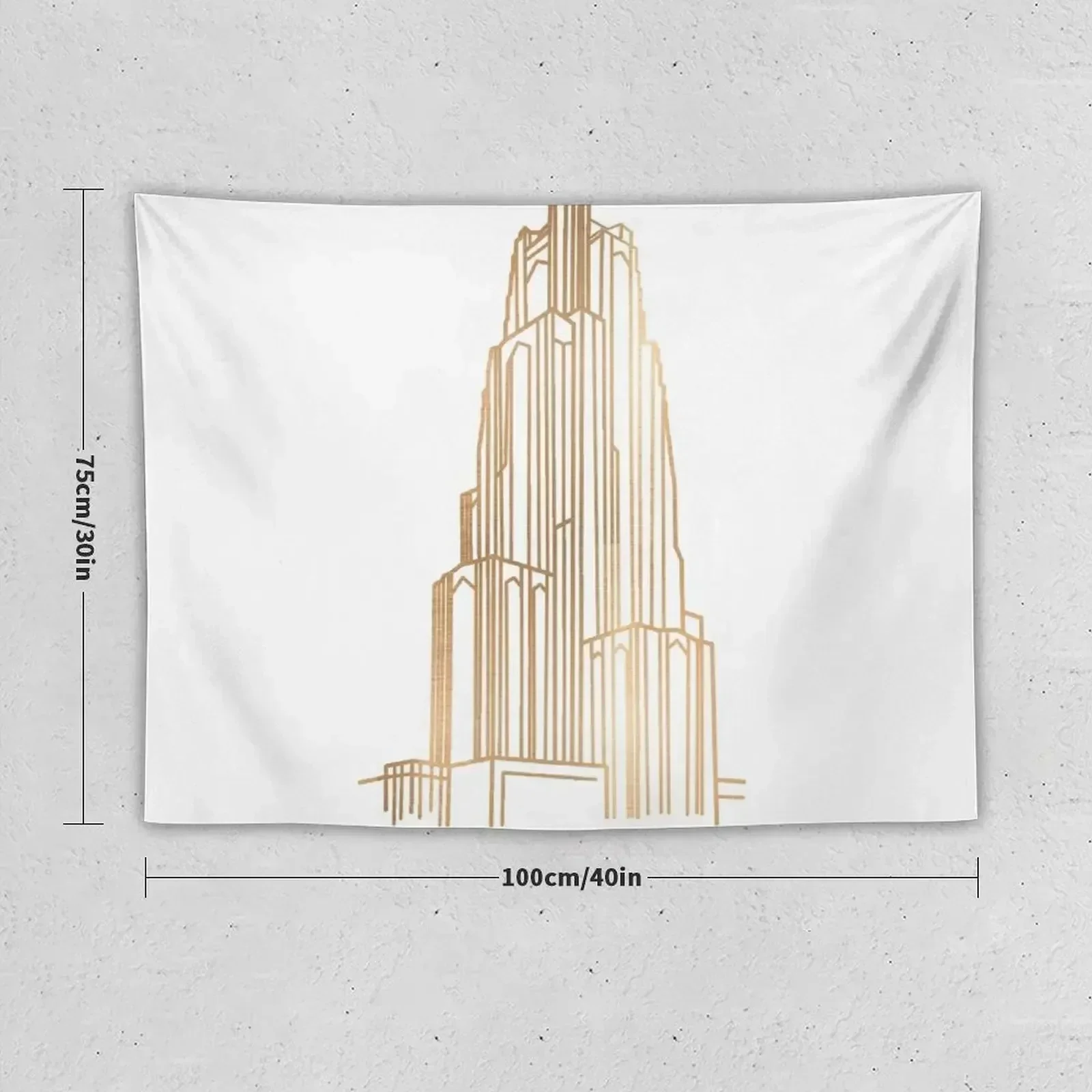 Rose Gold Cathedral of Learning Tapestry Wall Deco Bathroom Decor Room Aesthetic Tapestry