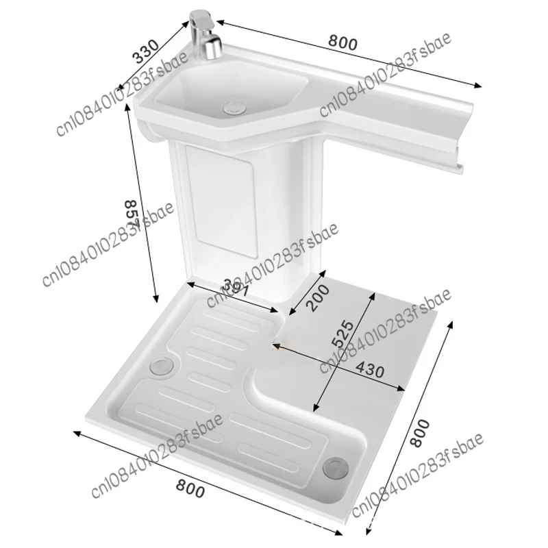 Modifica del bagno RV combinazione di lavabo da bagno universale compatto con Base da 800*800MM