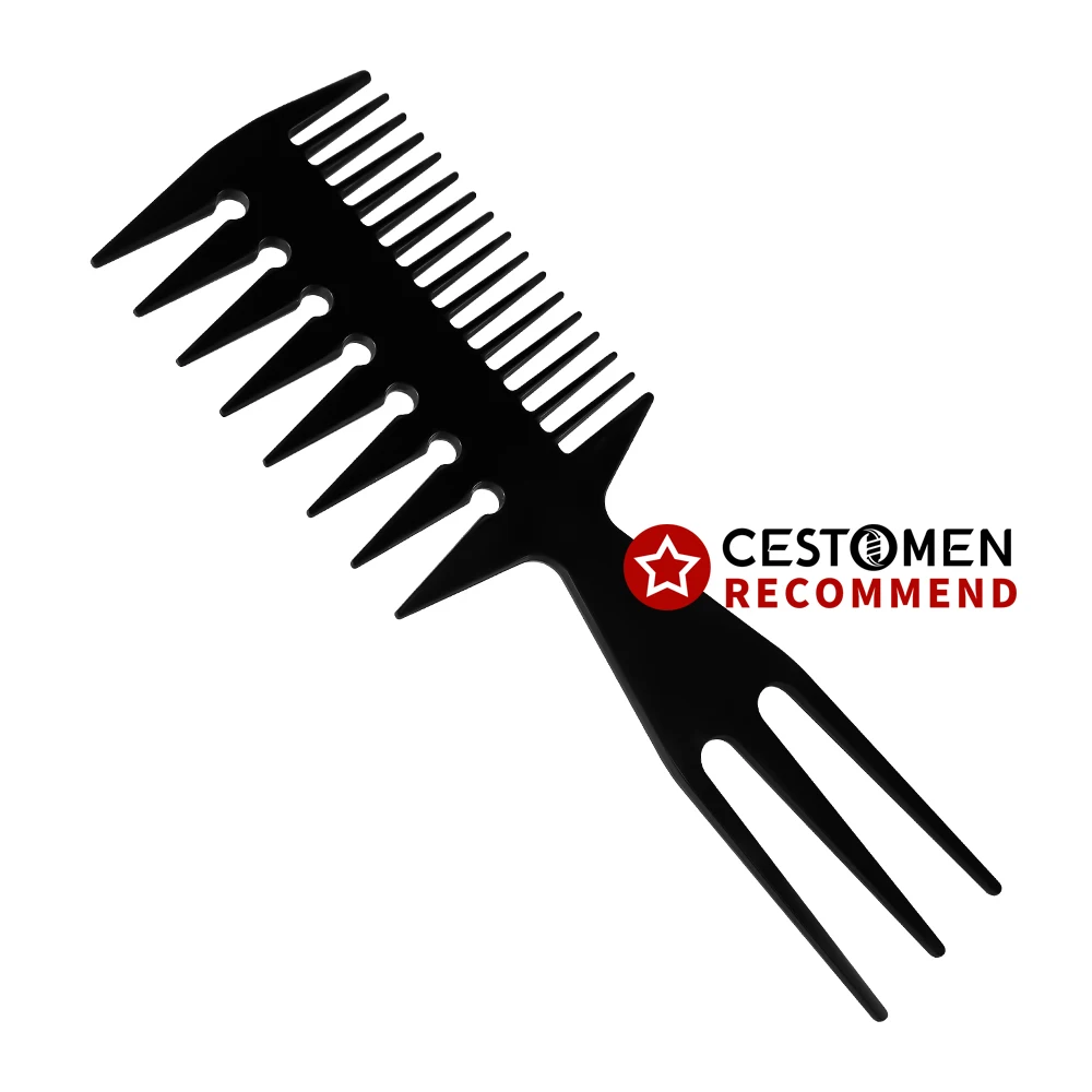 

Men's Retro Oil Head Comb Wide Tooth Slicked Back Hairstyle Fork Comb Detangling Hair Brush Curly Comb Barber Hairdressing Tools