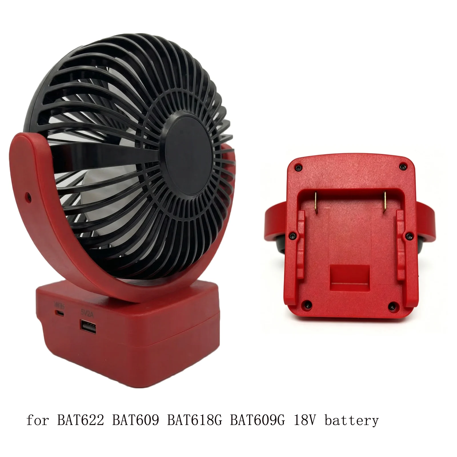 Cordless For Battery Fan For BAT622 BAT609 BAT618 For Battery Adjustable Wiht USB Port For Home Garden Tools