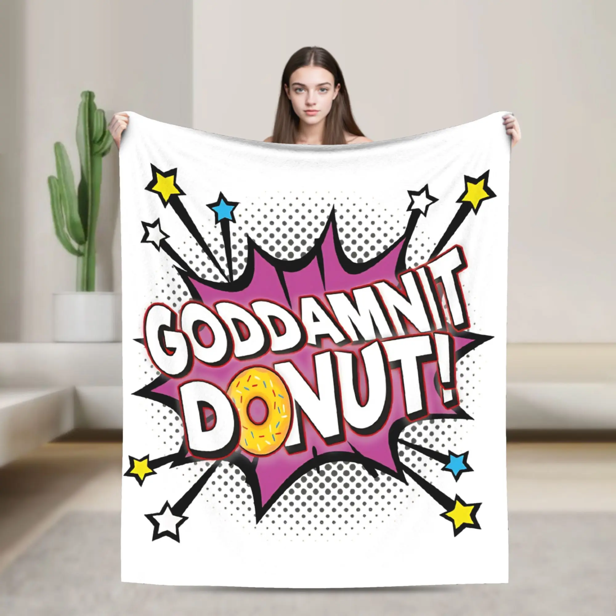Goddamnit Donut Fuzzy Blanket Dungeon Crawler Carl Awesome Throw Blanket for Home Hotel Sofa  150*125cm Quilt