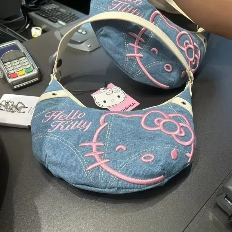 Sanrio Hello Kitty Messenger Bag Cute Cartoon Anime KT Cat Fashion Personality Single Shoulder Bag Handbag Women Holiday Gifts