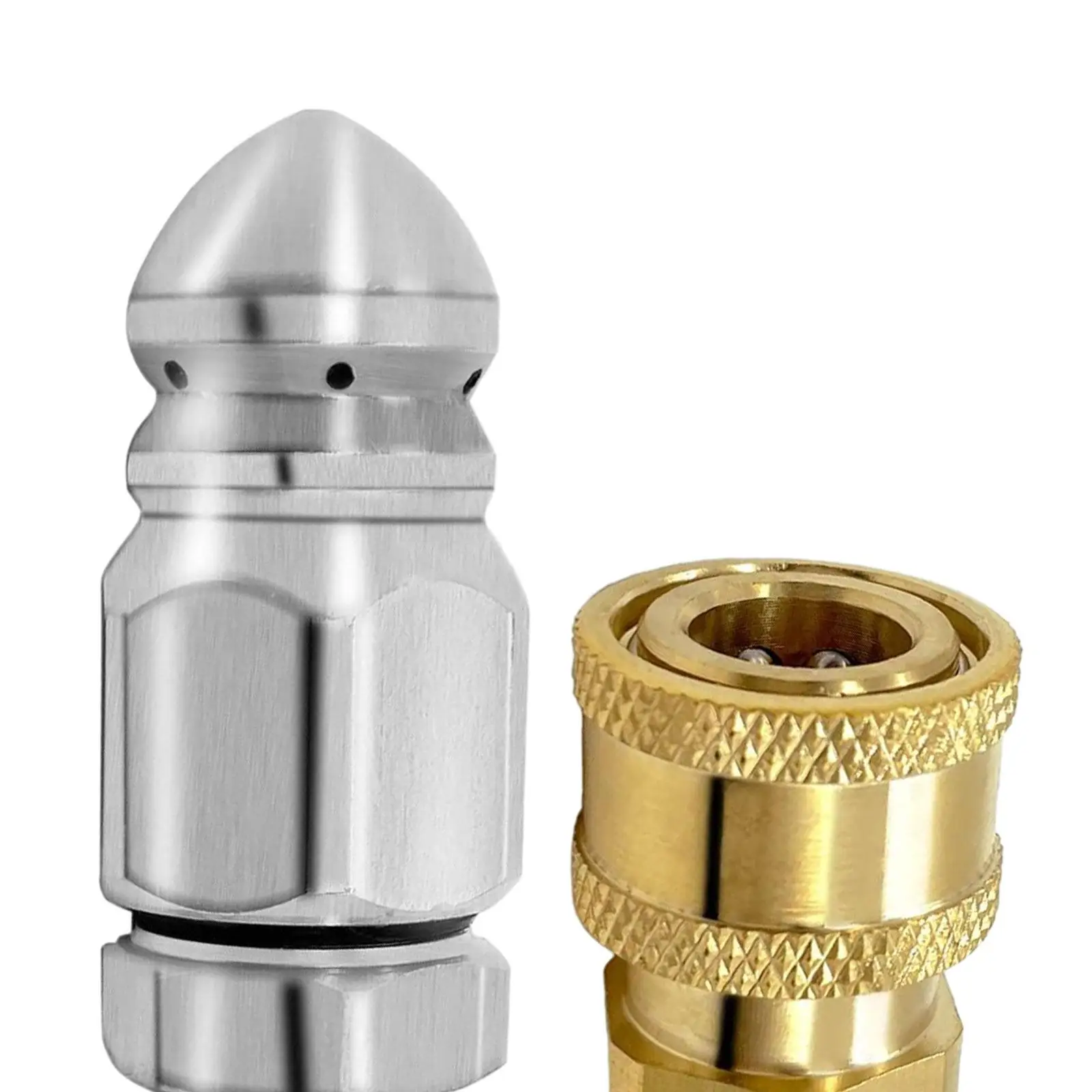 Sewer Jetter Nozzle for Pressure Washer 1/4\'\' Quick Connector Mini Compact Drain Cleaning Nozzle Tips Kit for Drain Jetting Hose