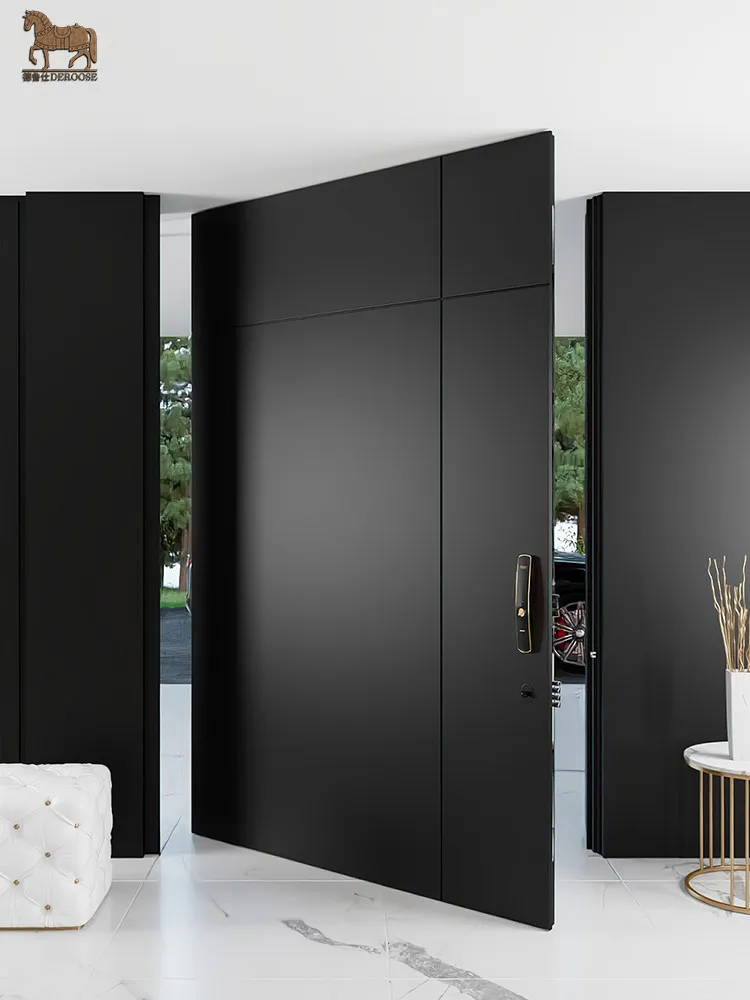 Custom Villa Entrance Double Doors Explosion-Proof Cast Aluminum Doors Thermal Break System Off-Center Axis Doors