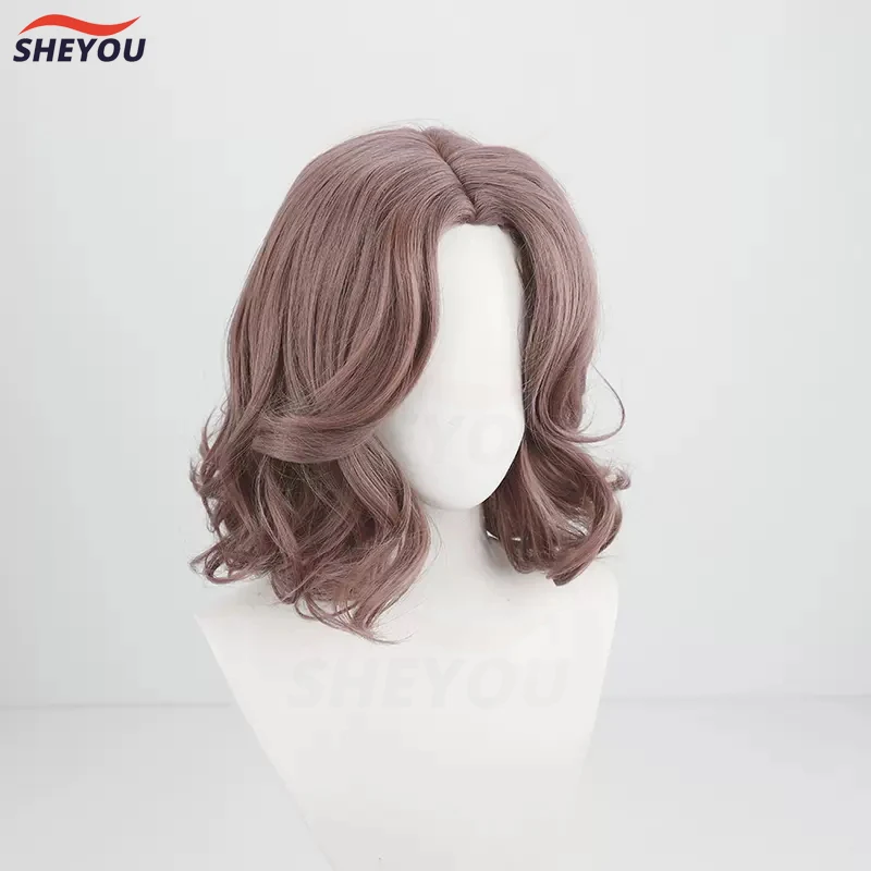 Melina Cosplay Wig Ranni Short Mid Parting Taro Color Curly Heat Resistant Synthetic Hair Party Anime Wigs + Wig Cap