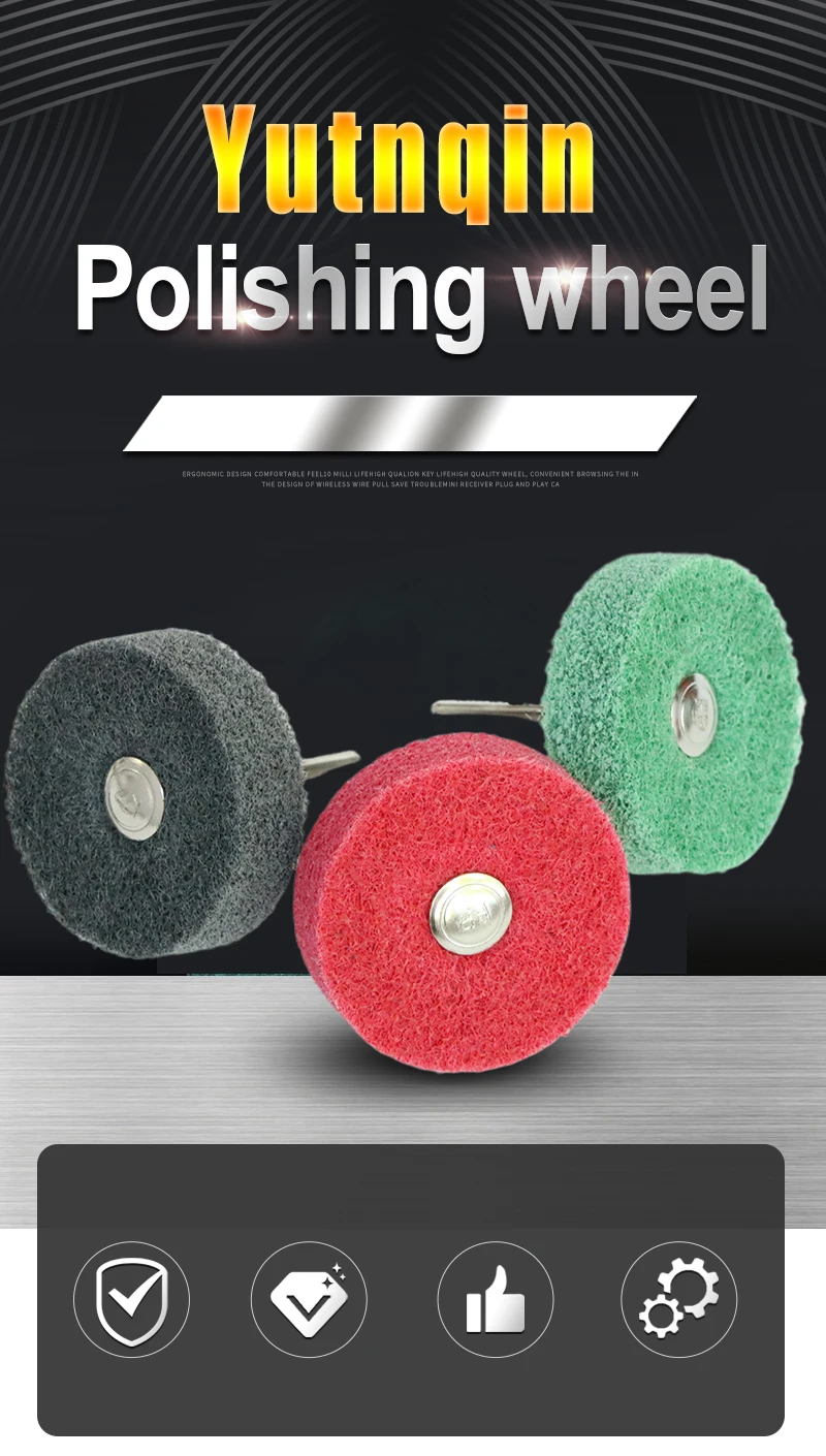 3 mm Schaft Vliesklappe Schleifscheibe Faser Schleifpolieren Schleifen für Metallreinigungskopf Nylon – Detail 1
