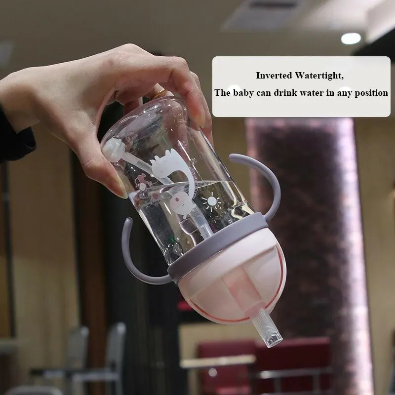 350ml trẻ em uống cốc Ăn chai với rơm trọng lực bóng rộng tầm cỡ chai