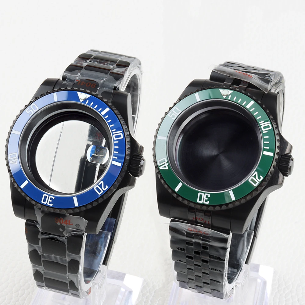 

40mm NH35 Watch Case 316L Stainless Steel Oyster/Jubilee Strap Sapphire Glass for SUB NH34 NH35 NH36 NH38 Movement 28.5mm Dial