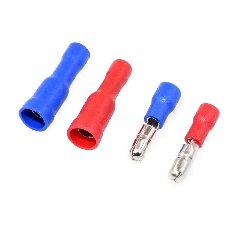20Pcs Red/Blue Male Female Bullet Insulated Connector Crimp Terminals Wiring Cable Plug MPD1-156 FRD1-156 MPD2-156 FRD2-156