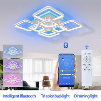 Smart Bluetooth APP LED Ceiling Light Tri Color Backlight Light Living Room Dining Room Home Decoration Art Acrylic Dimming Lamp