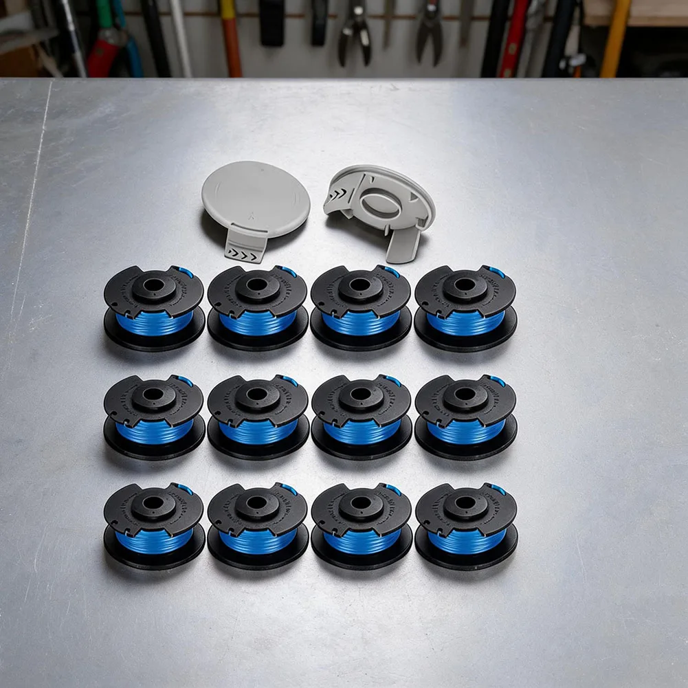AC14RL3A Replacement Spools for 18V 24V 40V - 11 ft 0.065 in Auto Feed Line 12 Pack with 2 Covers for Reliable Output