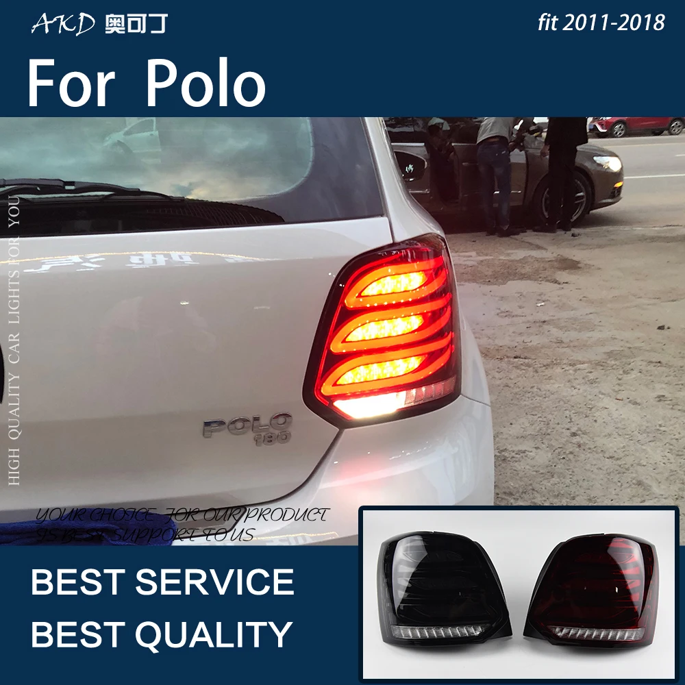 Car Lights For Polo 2011-2018 LED Auto Taillight Assembly Upgrade GLK Design Rear Lamp Highlight Backlight Tools Accessories