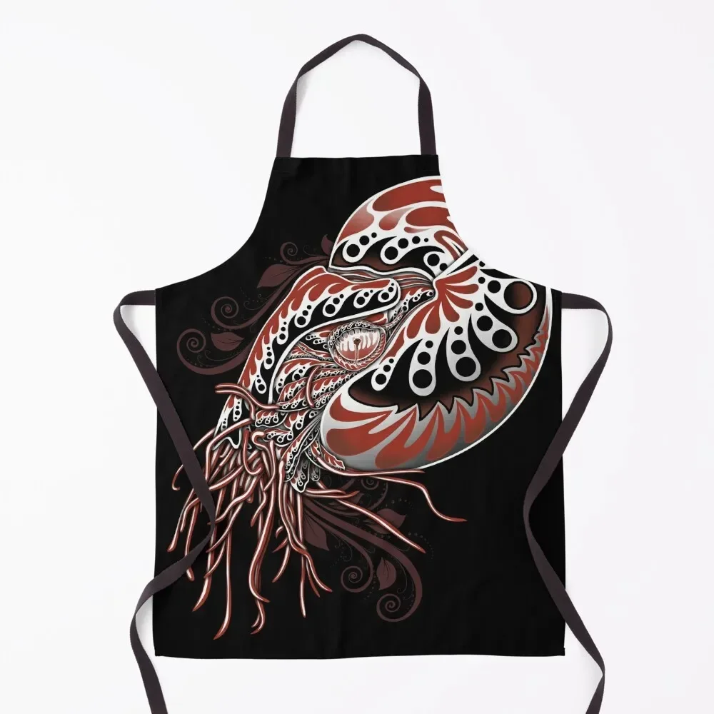 

Tattoo Nautilus White Apron Waiter Uniforms Waterproof Apron