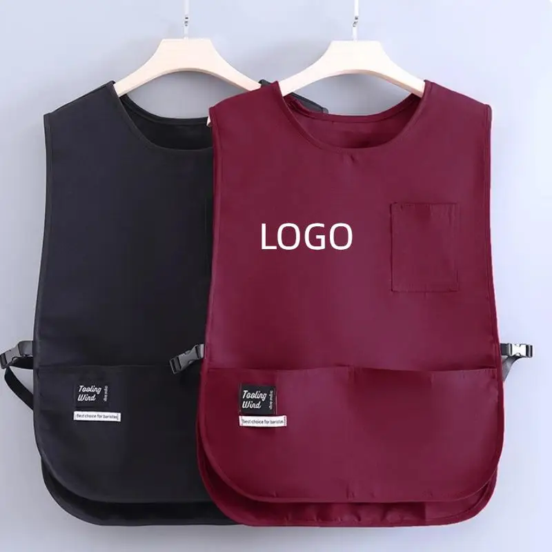 Fashionable Men Women Vests Aprons Waterproof And Oil Resistant Baristas Home Kitchens Catering Work Clothes Printed Logos