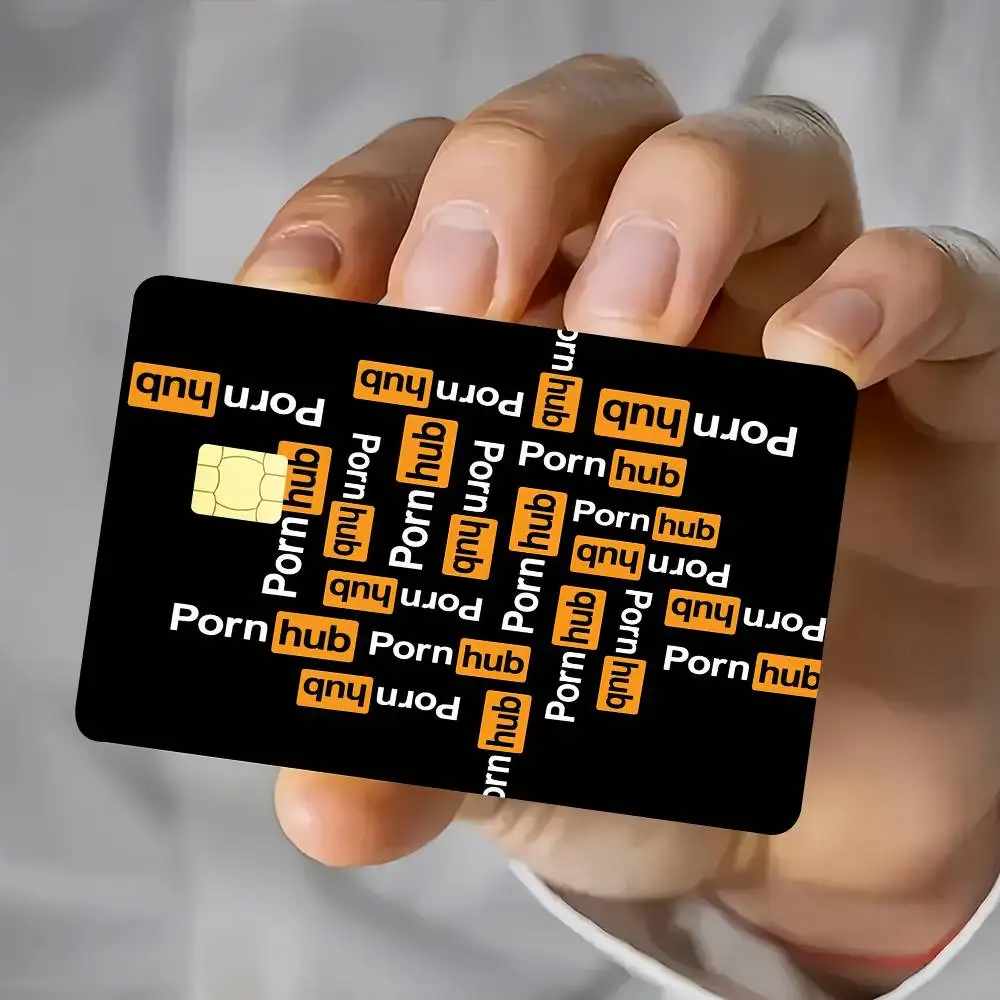 مضحك P-Pornhub-S بطاقة ملصقات مقاوم للماء فيلم الجلد غطاء 4 قطعة ملصقات بطاقة الائتمان الخصم الجبهة الديكور البنك مترو الانفاق تمرير #2