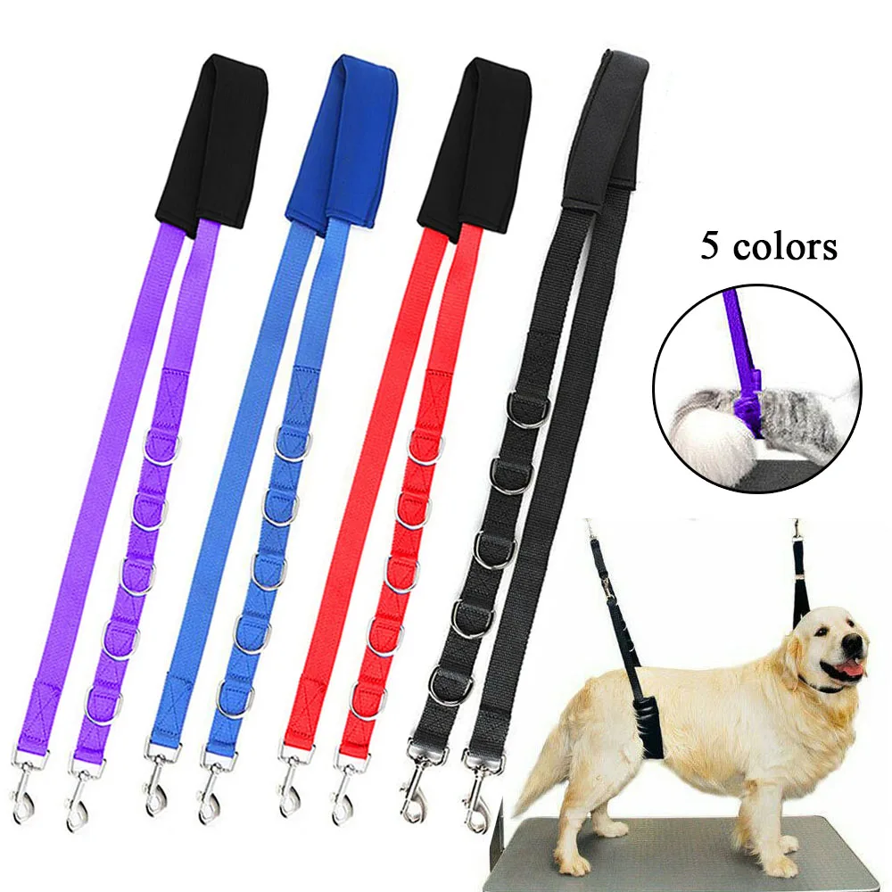 Portable Pet Traction Belt Adjustable Dog D-Rings Bathing Band Dog Harness Grooming Belly Strap Pet Supplies Pet Grooming Set