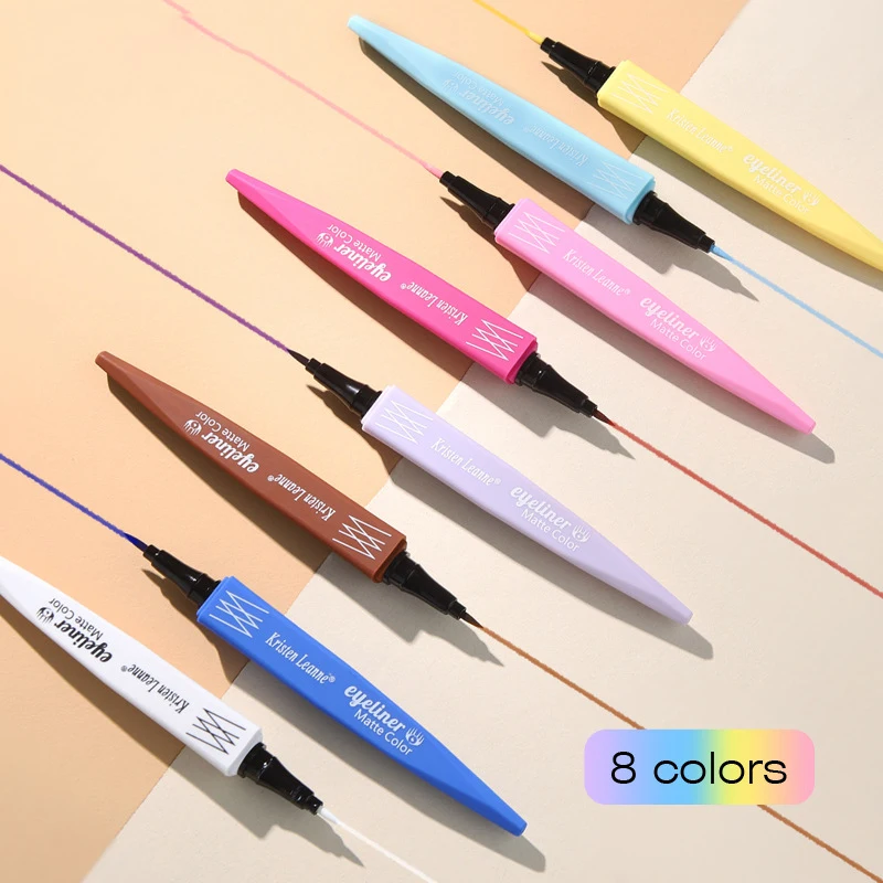 8 สี Long-Lasting Liquid EyeLiner ปากกาดินสอกันน้ําแต่งหน้าสําหรับดวงตาความงามทุกโอกาส