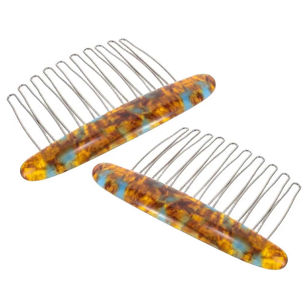 

2 шт., мраморная текстура, боковые расчески для волос, прочные железные зубы, французские поворотные зажимы, свадебные аксессуары, элегантные пучки