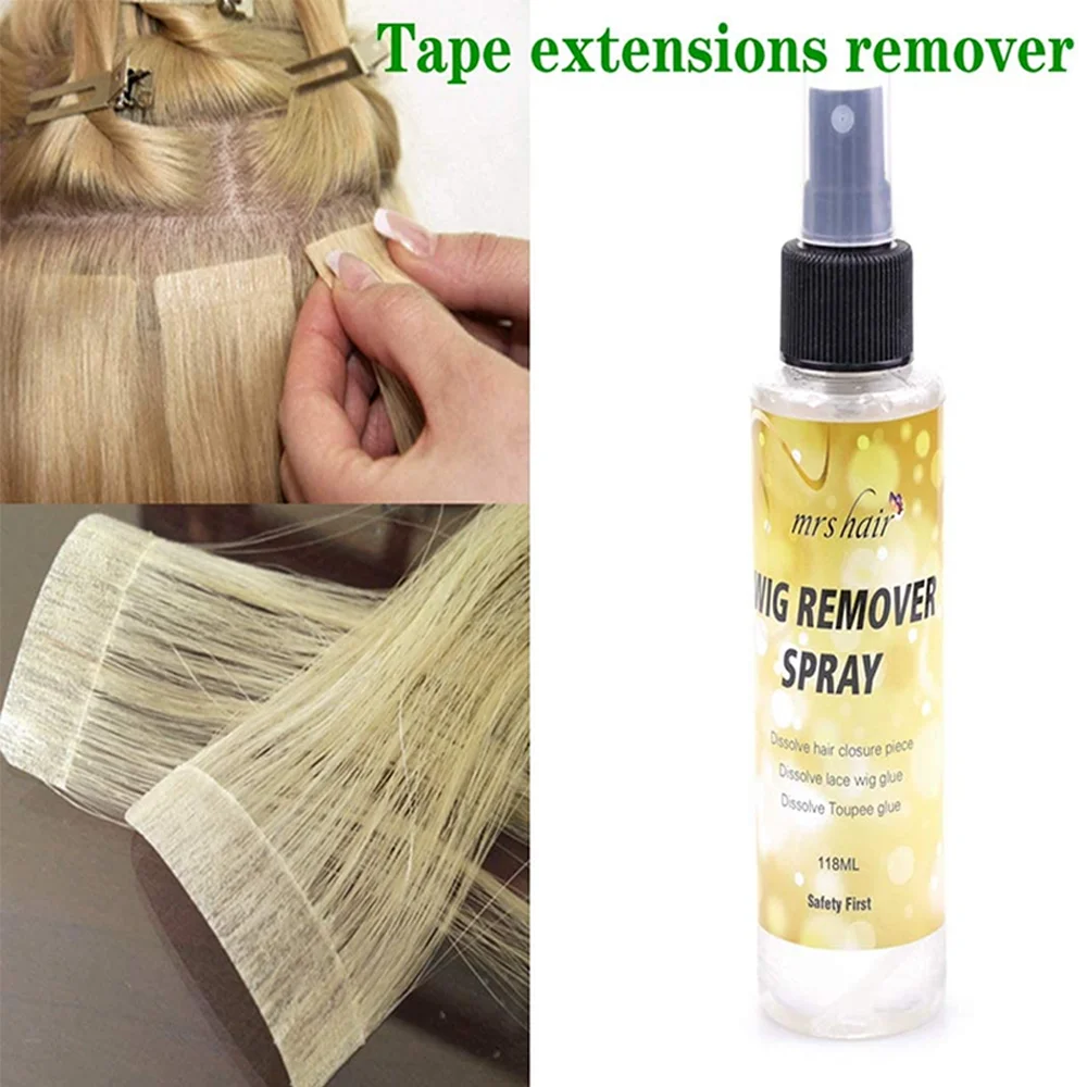 Removedor de pegamento para peluca de encaje, cinta para extensiones de cabello, transparente, 118ml