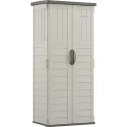 Outdoor Small Vertical Resin Storage Shed with Floor - Vanilla