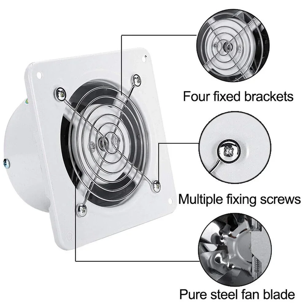 Extracteur de Ventilation de 4 Pouces avec Ventilateur, Ceinture Murale de Cuisine, Matériau de Haute Qualité, Durable et Pratique