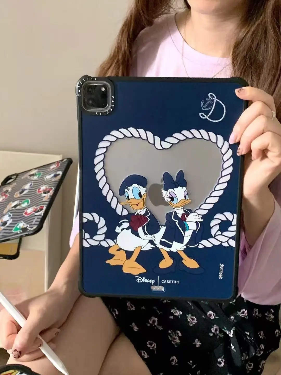 Per iPad Air Case 2025 11th Gen 10th Air4 Air6 Air5 Air7 10.9 10.2 Pro 11 pollici 9.7 Cartoon Donald Duck Custodia protettiva antiurto