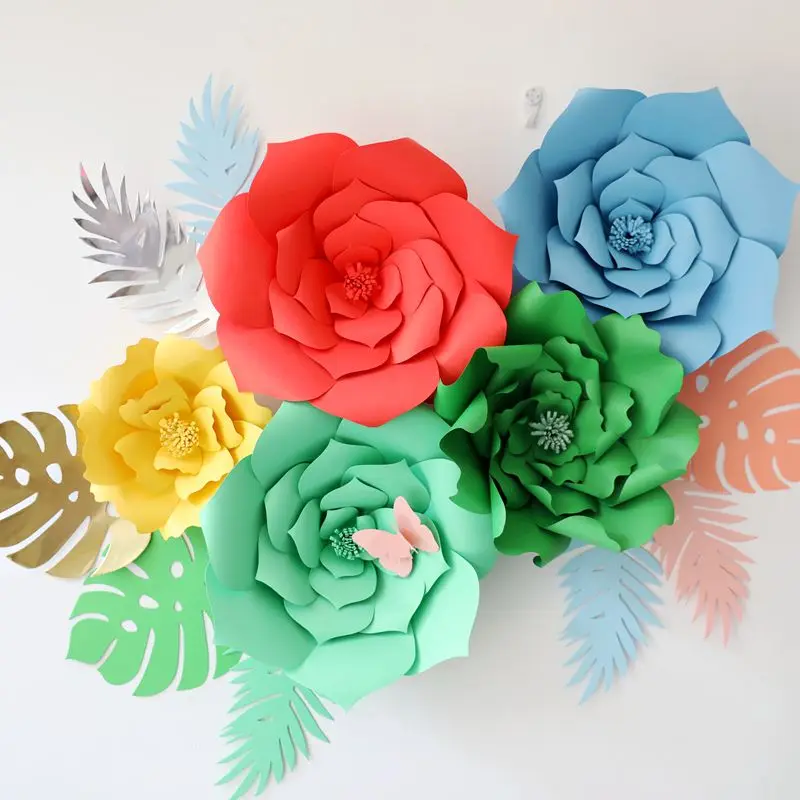 20cm 30cm DIY paper flower craft flowers Artificial Flower Backdrop Wedding Decoration Birthday Event Party Supplies DIY flower