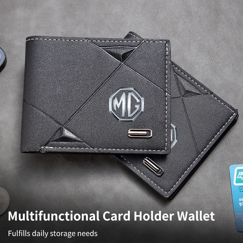 Car Men's Wallet Business Bag Multi-Function Coin Card Holder For Morris Garages MG 6 3 5 7 TF ZR ZS HS GS GT Hector RX5 RX8 350