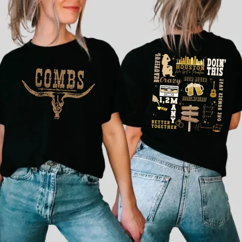 Luke Combs Merch T-shirt Merch Men Short Sleeve Women Funny Tee Unisex Harajuku Tops
