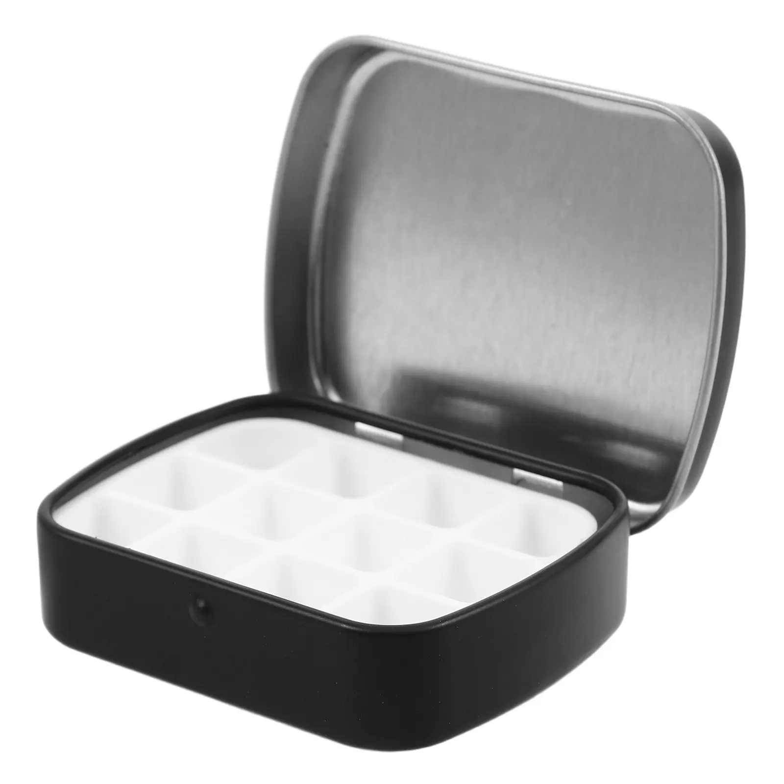 12-Well Mini Watercolor Palette Box – Compact Portable Metal Paint Storage Case for Outdoor Sketching & Travel