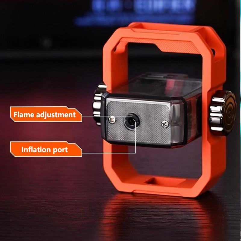Strumento di accensione per sigaretta creativo portatile EDC Mecha Gyro antivento leggero trasparente con camera d'aria visiva