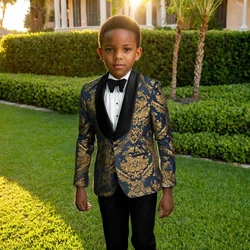 Formal Boys Suits 3 Pieces For Birthday Party Classic Handsome Shawl Neck Children Tuxedo 3-14Y Wedding Ring Bearer Outfit