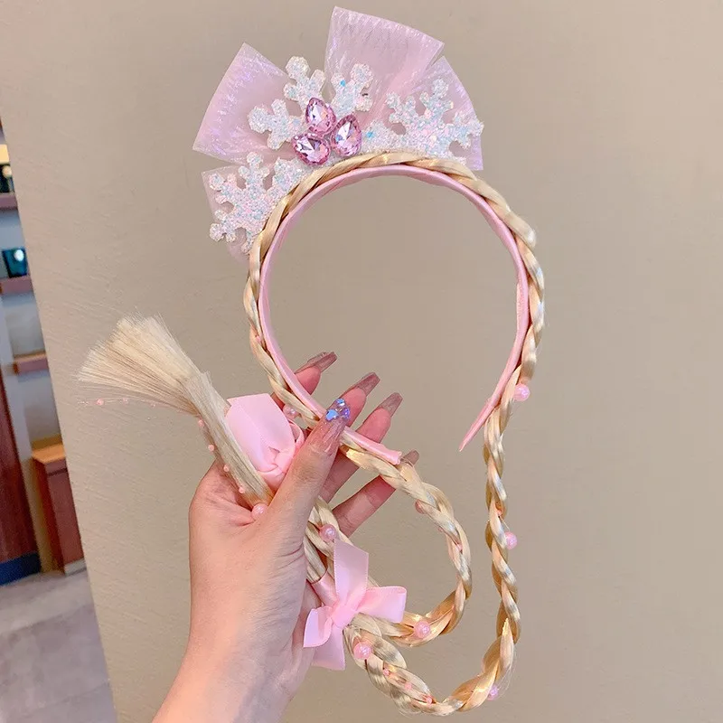 Tiara de corona trenzada de unicornio para niña, diadema de princesa, accesorios de disfraz de Halloween, regalo de cumpleaños