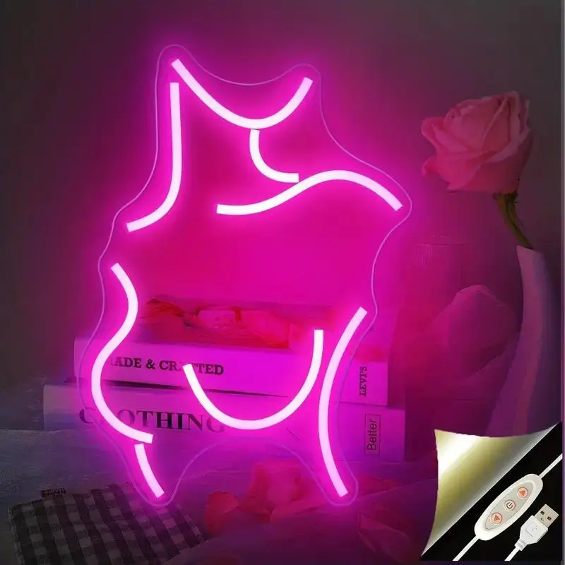 

Chic pink LED neon, USB powered, adjustable brightness, bedroom, cave, bar decor and party wall decor
