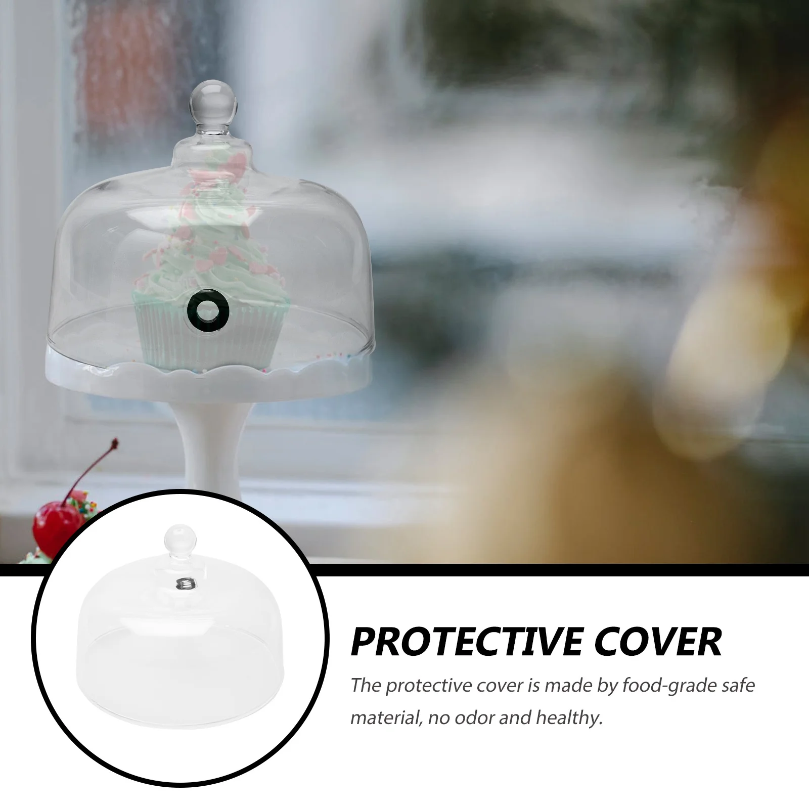 

1Pcs Premium Glass Bread Cloche Cover for Cake Display Snack Protection Portable Lightweight Easy Clean Kitchen Dining Decor