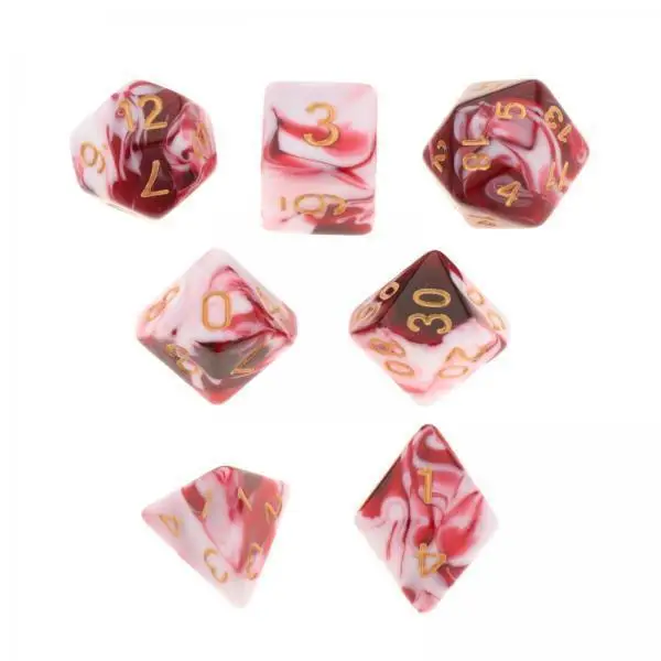 

Polyhedral Dice Set Acrylic Multi Colors RPG Game Dice Board Game Tools with Pouch for Table Games