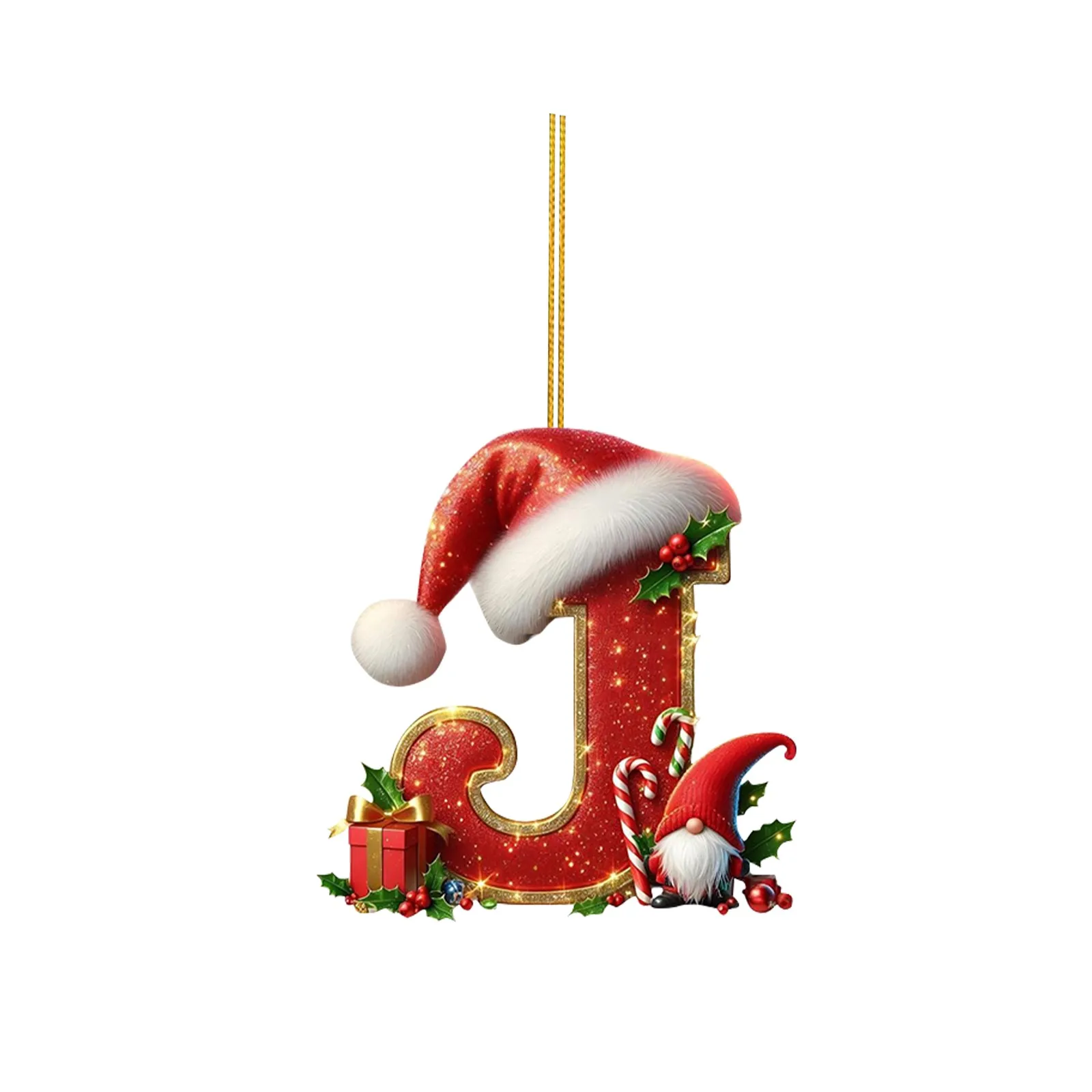 2D Christmas 26 Letters Ornament Flat Hanging Pendant Personalized Holiday Festive Tree Decor Gift For Christmas Party Ornament view 5