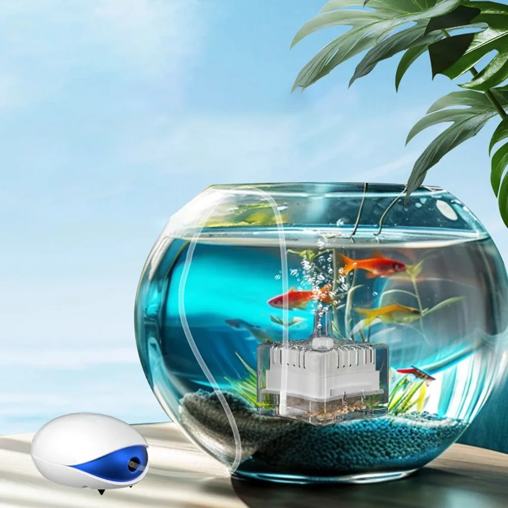 Aquarium Luft Stein Sauerstoff Pumpe 2-in-1 Aquarium Filter Belüfter Mini Pneumatische Filter Wasser Reinigung Aquarium zubehör
