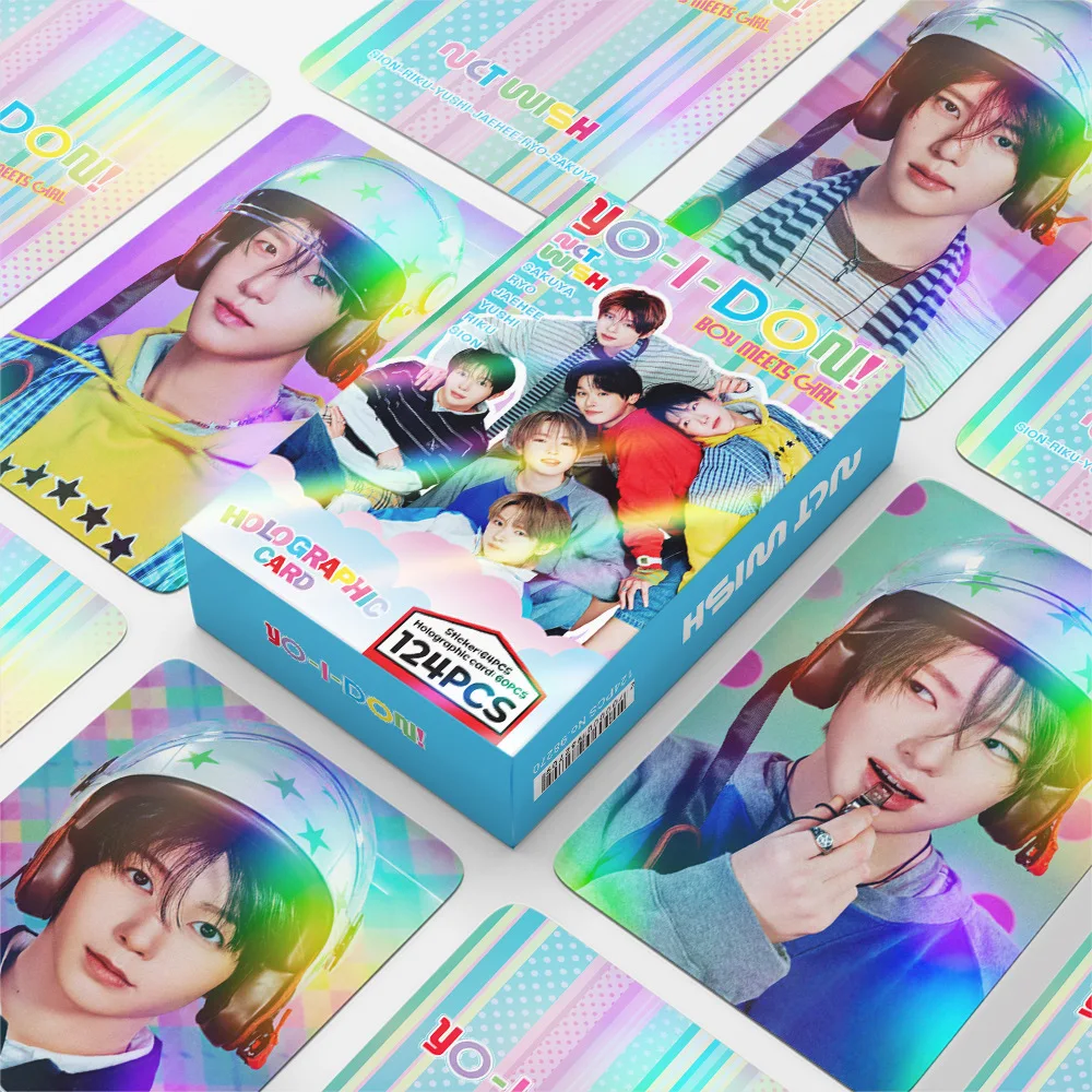 124pcs/set WISH YO-I-DON BOY MEETS GIRL lomo Star Photocards Stickers Photo Lomo Cards Fans Collection Printed Cards