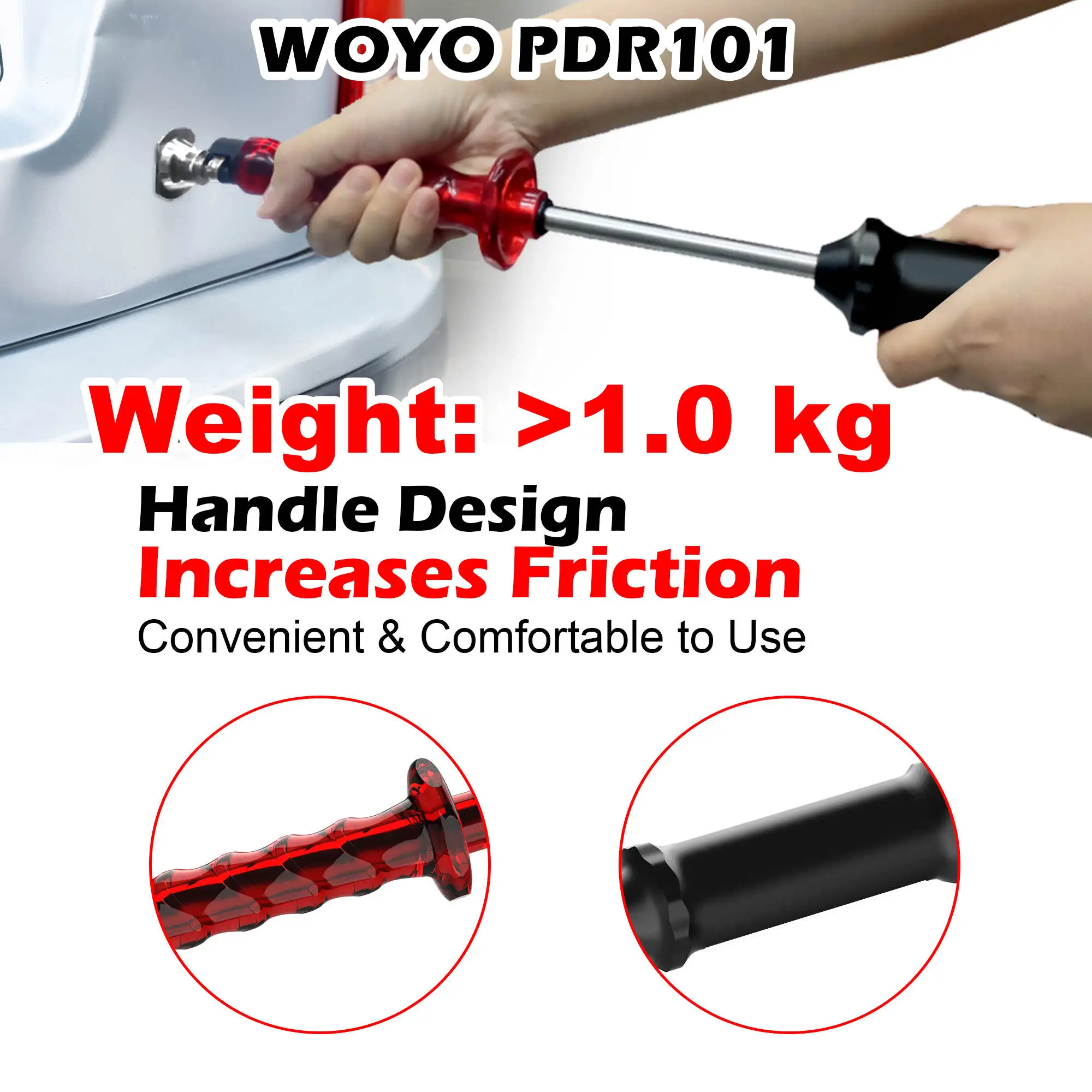 2​024 WOYO PDR101 Slide Hammer Dent Puller with Tabs Set, Automotive PDR Paintless Dent Repair Tools for All Car