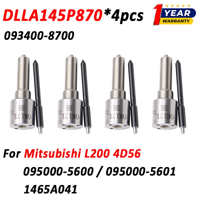 

4pcs DLLA145P870 Diesel Fuel Injector 095000-5600 095000-5601 OEM 1465A041 Nozzle DLLA 145 P 870 for Mitsubishi L200 4D56