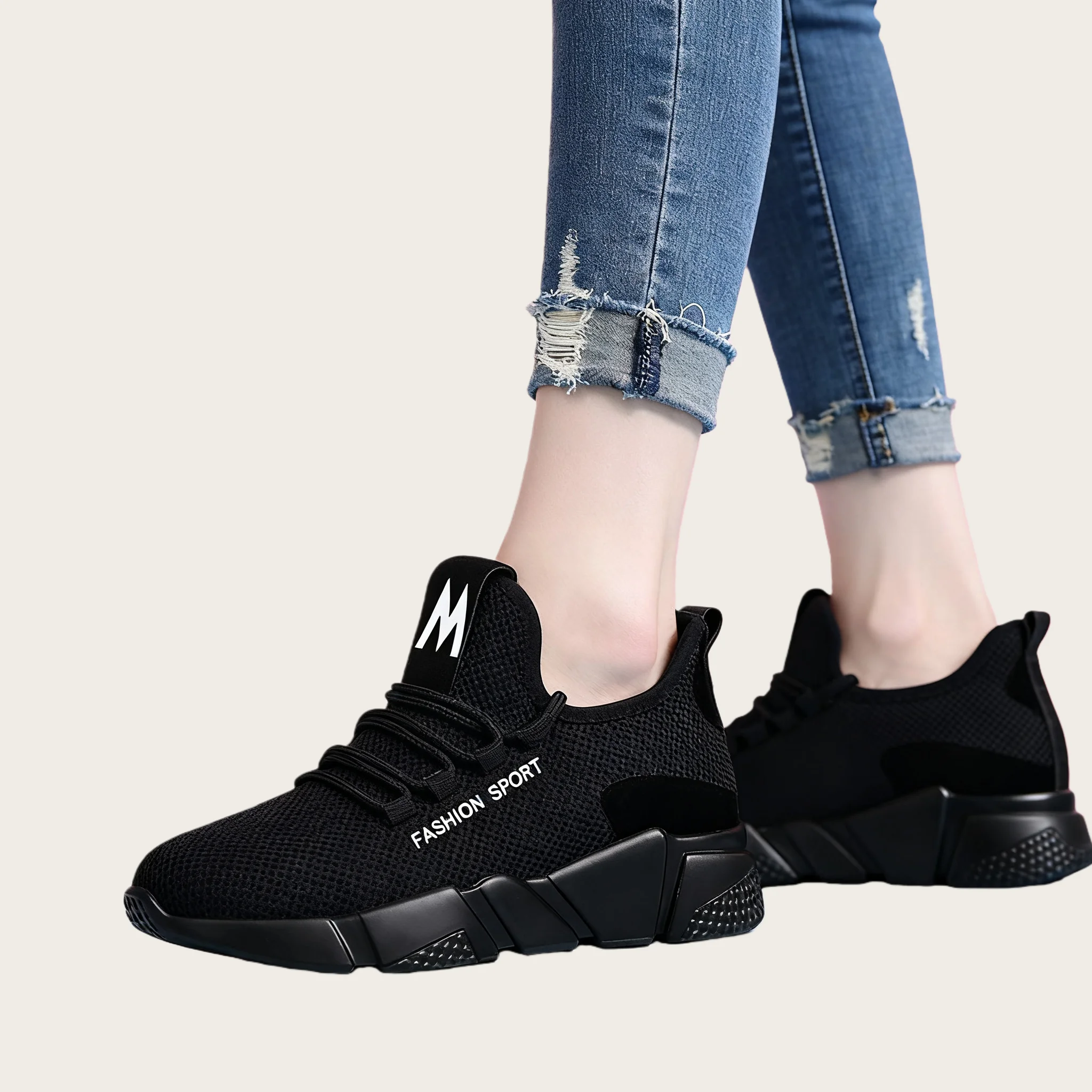 أحذية رياضية نسائية جديدة للربيع والخريف متعددة الاستخدامات ومريحة وخفيفة الوزن وناعمة ومسامية ومضادة للانزلاق