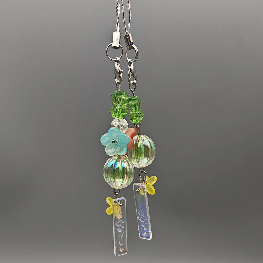 سحر قلادة الهاتف ورقة حظ ، سلسلة مفاتيح كاواي ، زهرة لطيف ، Goo بن الحالات ل iP 16 CCD كاميرا Ins ، Y2K ، جديد