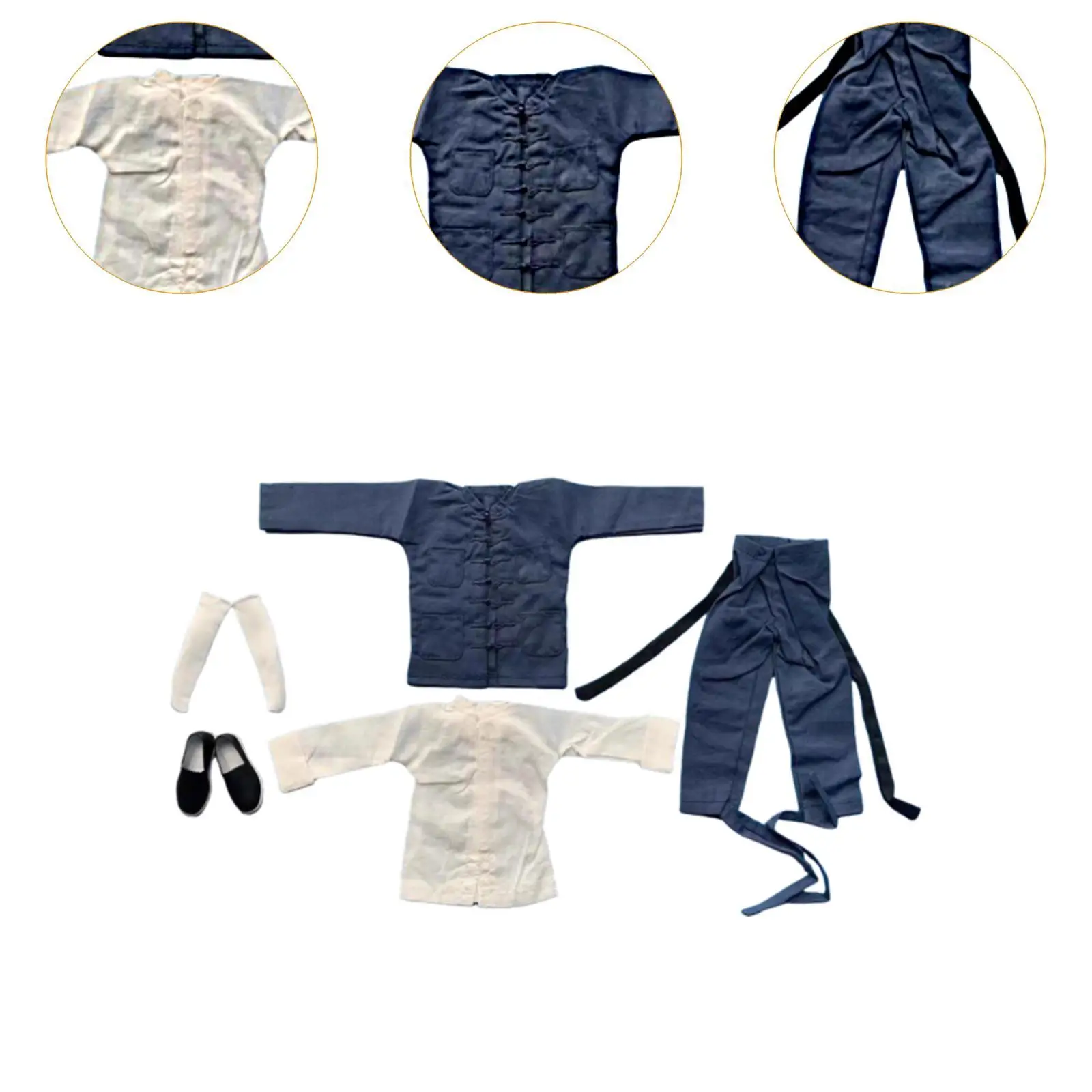 زي تانغ كونغ فو الموحد بمقياس 1/6 لنموذج دمية الجسم مقاس 12 بوصة