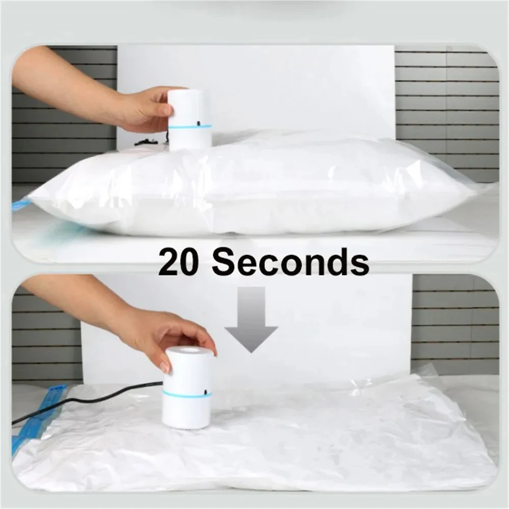 Compressed Bag Electric Pump 7 Size Reusable Vacuum Bag Travel Mini Vacuum Sealer Machine Space Saver for Clothes Food Organizer