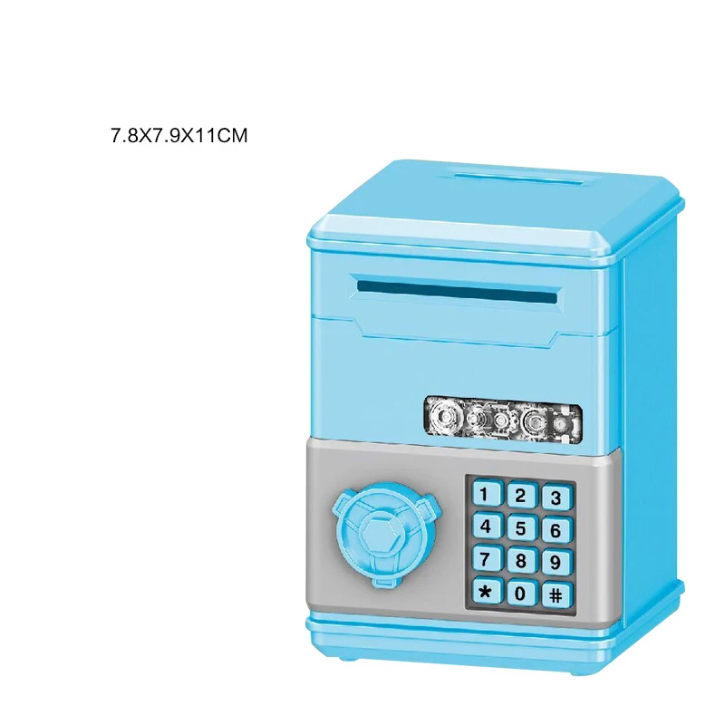 ตู้เซฟออมสินแบบกลไกอัตโนมัติขนาดเล็ก พร้อมรหัสผ่าน ตัวนับเหรียญ กุญแจล็อค ของขวัญสำหรับเด็ก